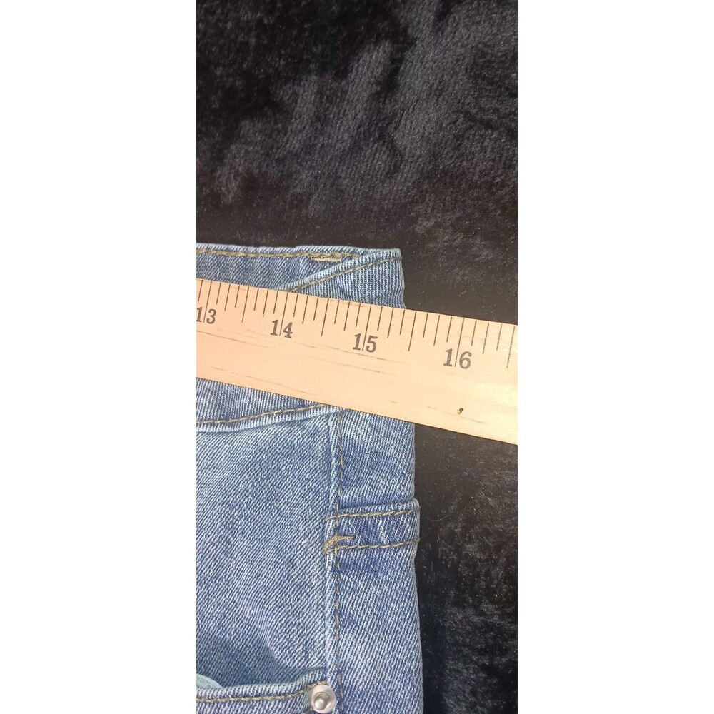 Y2K Hippie Flower Embroidered High Waisted Wide Leg Flare Denim Jeans XL 70s 90s - Picture 8 of 10